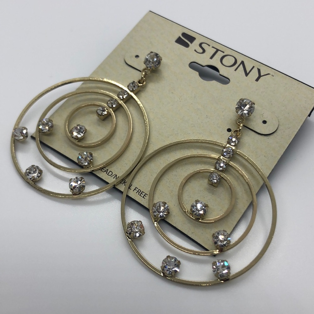 Diamond studded hoop earrings NEW